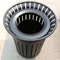 Premium Heavy-Duty Extra Large Outdoor Commercial Metal Slat Garbage Trash Can (SAK48591)