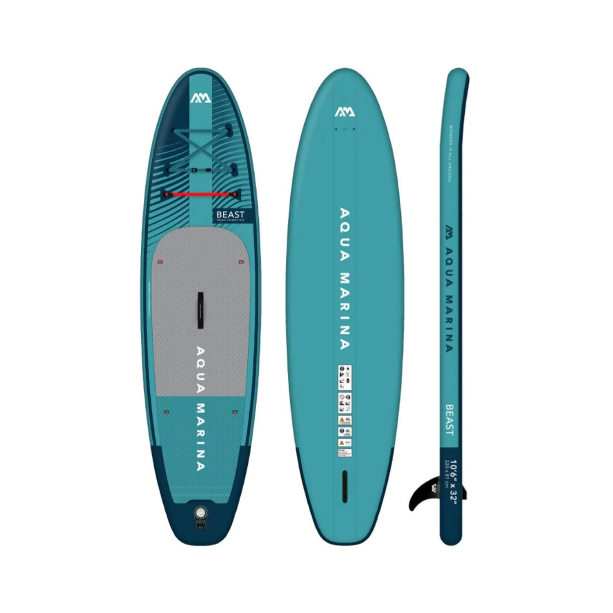 Aqua Marina Beast BT-23BEP Advanced All-Around Inflatable SUP With Carbon Hybrid Paddle, 10FT (SAK89512)