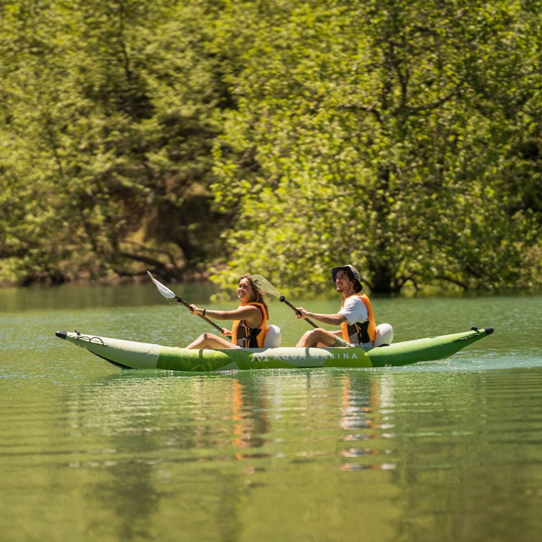 Aqua Marina Betta 2-Person Inflatable Recreational Kayak With Paddles, 14FT (BE-412) (SAK01375)