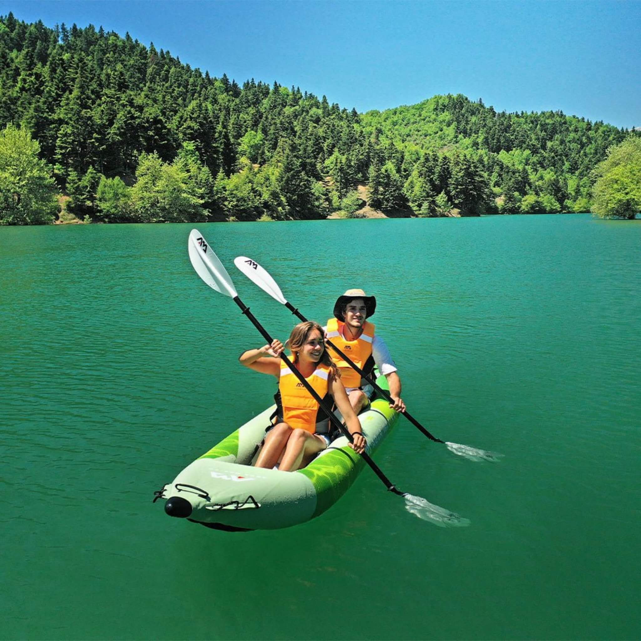 Aqua Marina Betta 2-Person Inflatable Recreational Kayak With Paddles, 14FT (BE-412) (SAK01375)