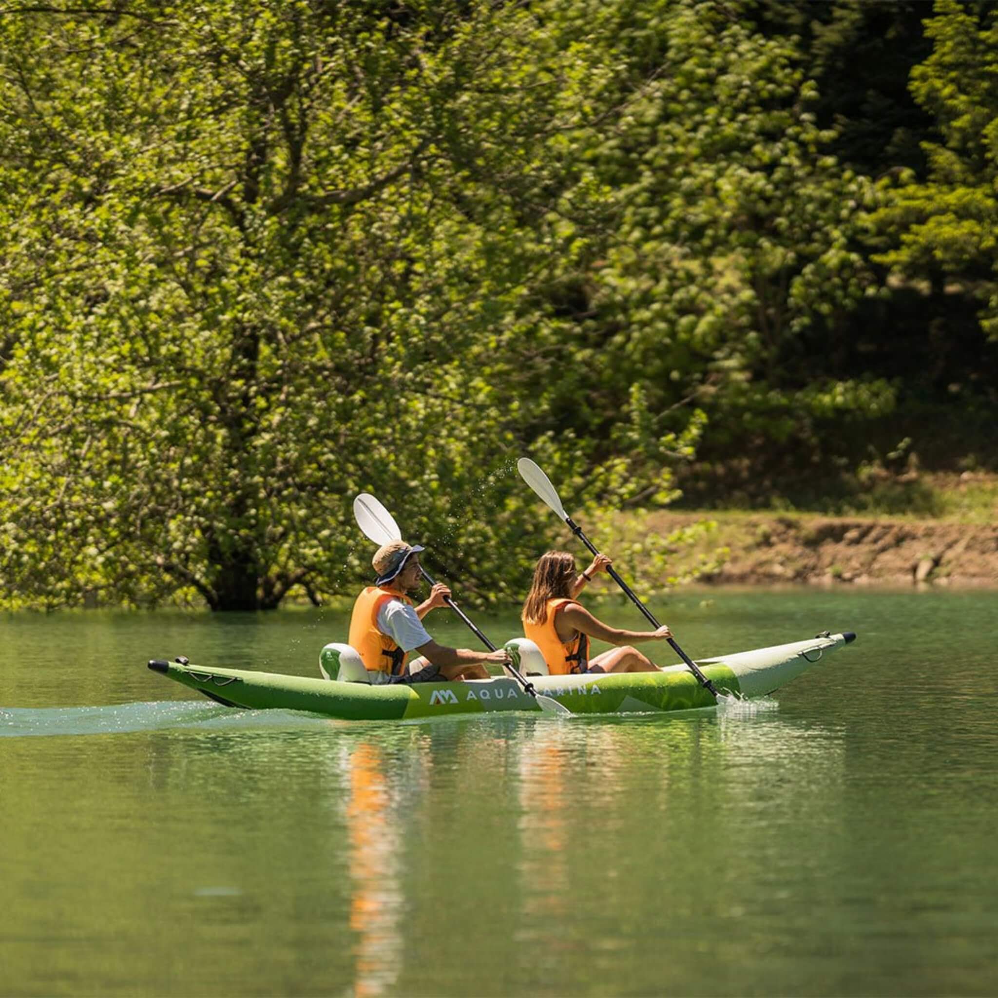 Aqua Marina Betta 2-Person Inflatable Recreational Kayak With Paddles, 14FT (BE-412) (SAK01375)