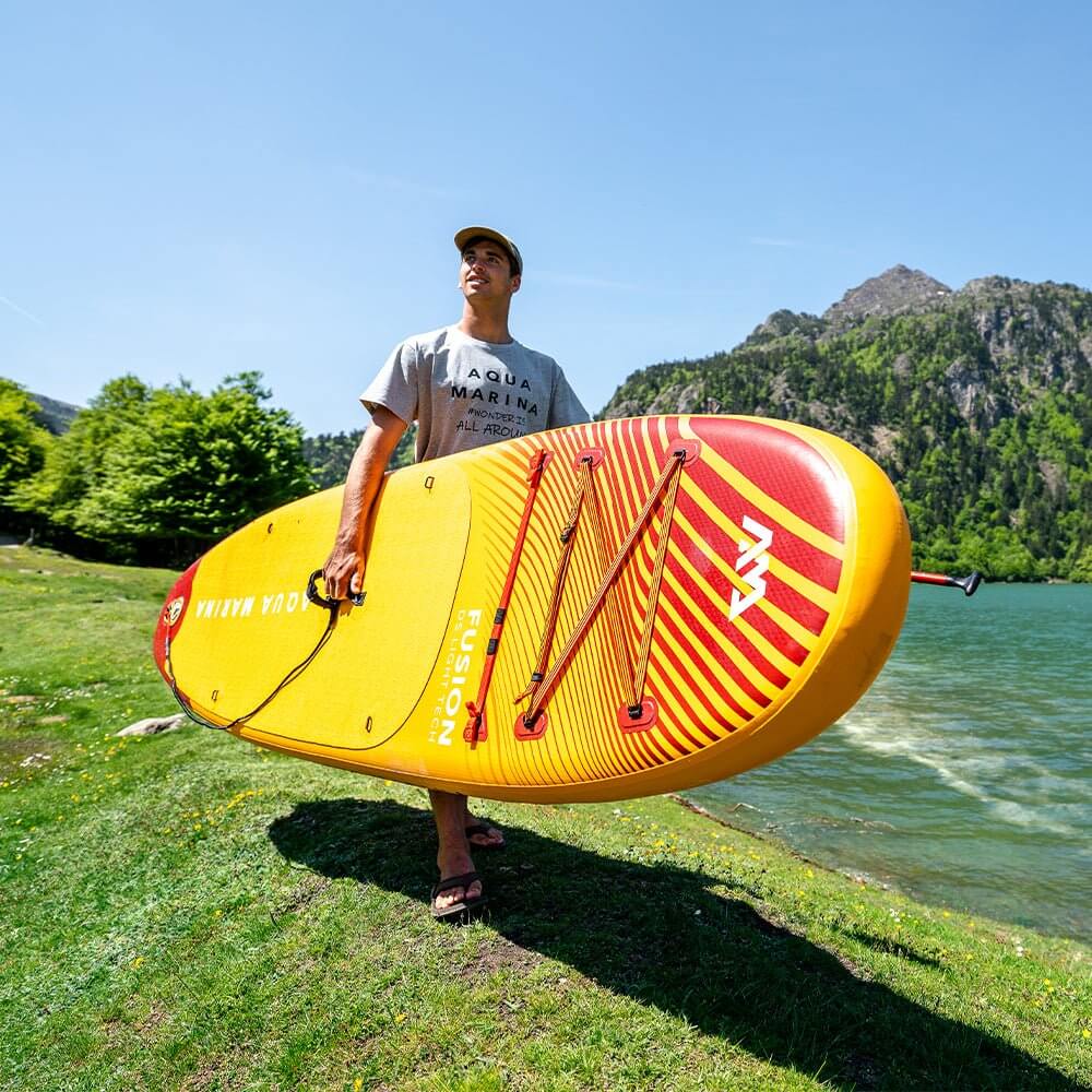 Aqua Marina Fusion BT-23FUP Premium All-Around SUP W/ Durable PVC Rail Layers & Grooved EVA Footpad,  10FT (SAK37195)
