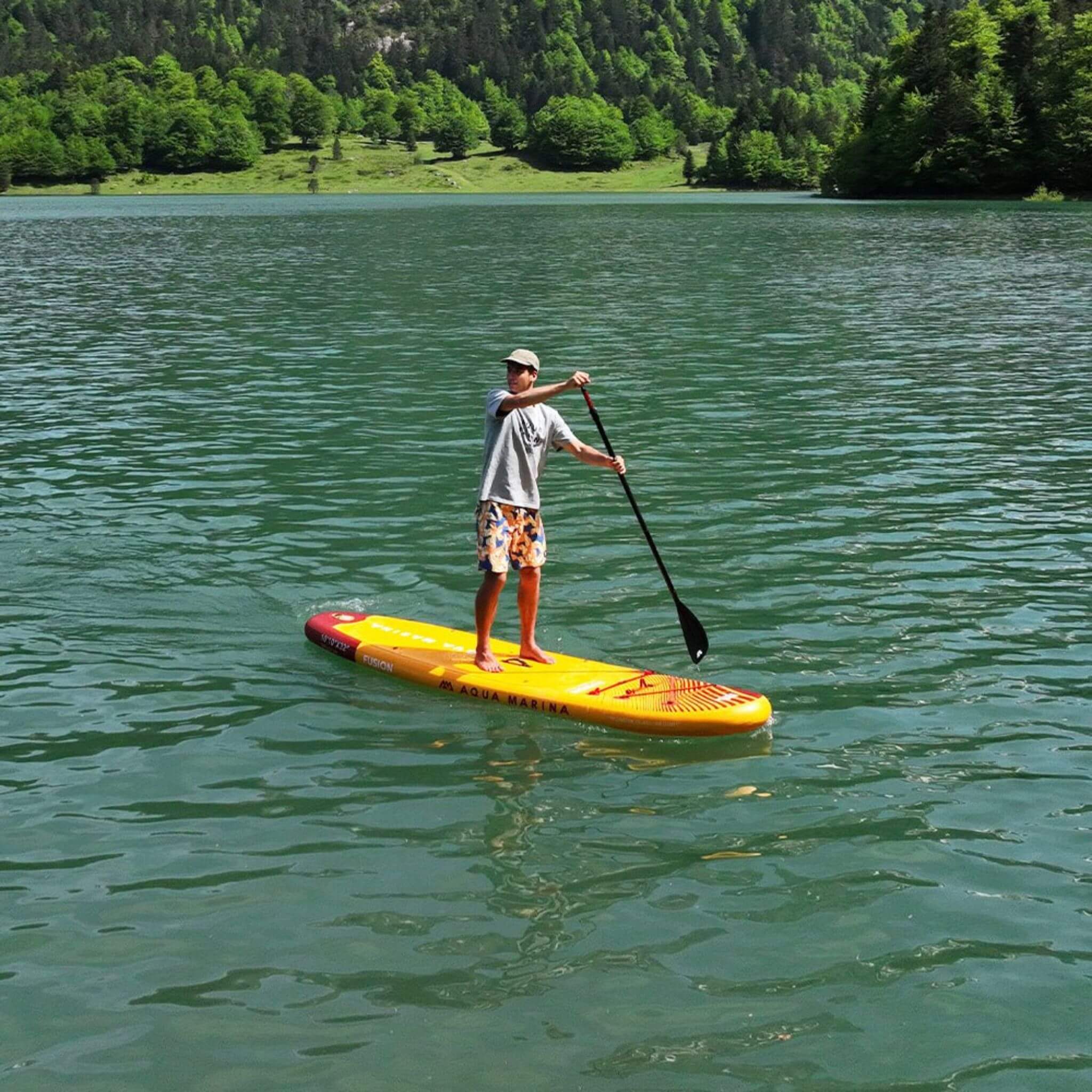 Aqua Marina Fusion BT-23FUP Premium All-Around SUP W/ Durable PVC Rail Layers & Grooved EVA Footpad,  10FT (SAK37195)