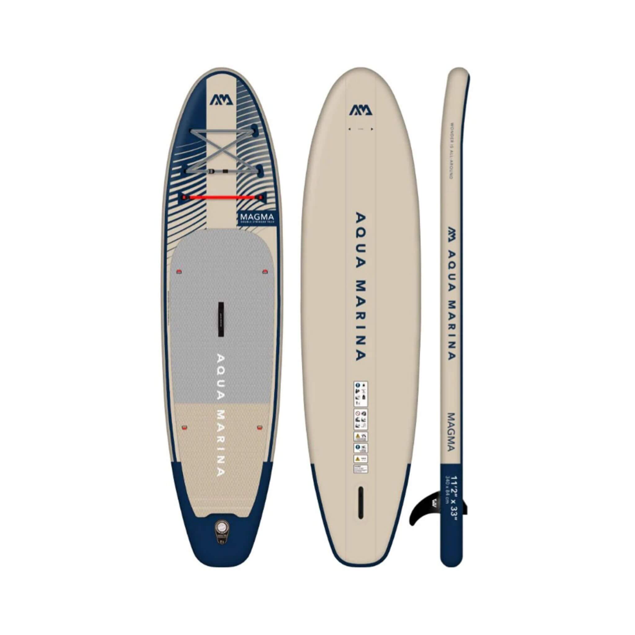 Aqua Marina Magma BT-23MAP All-Around Inflatable SUP With Carbon Hybrid Paddle, 11FT (SAK35791)