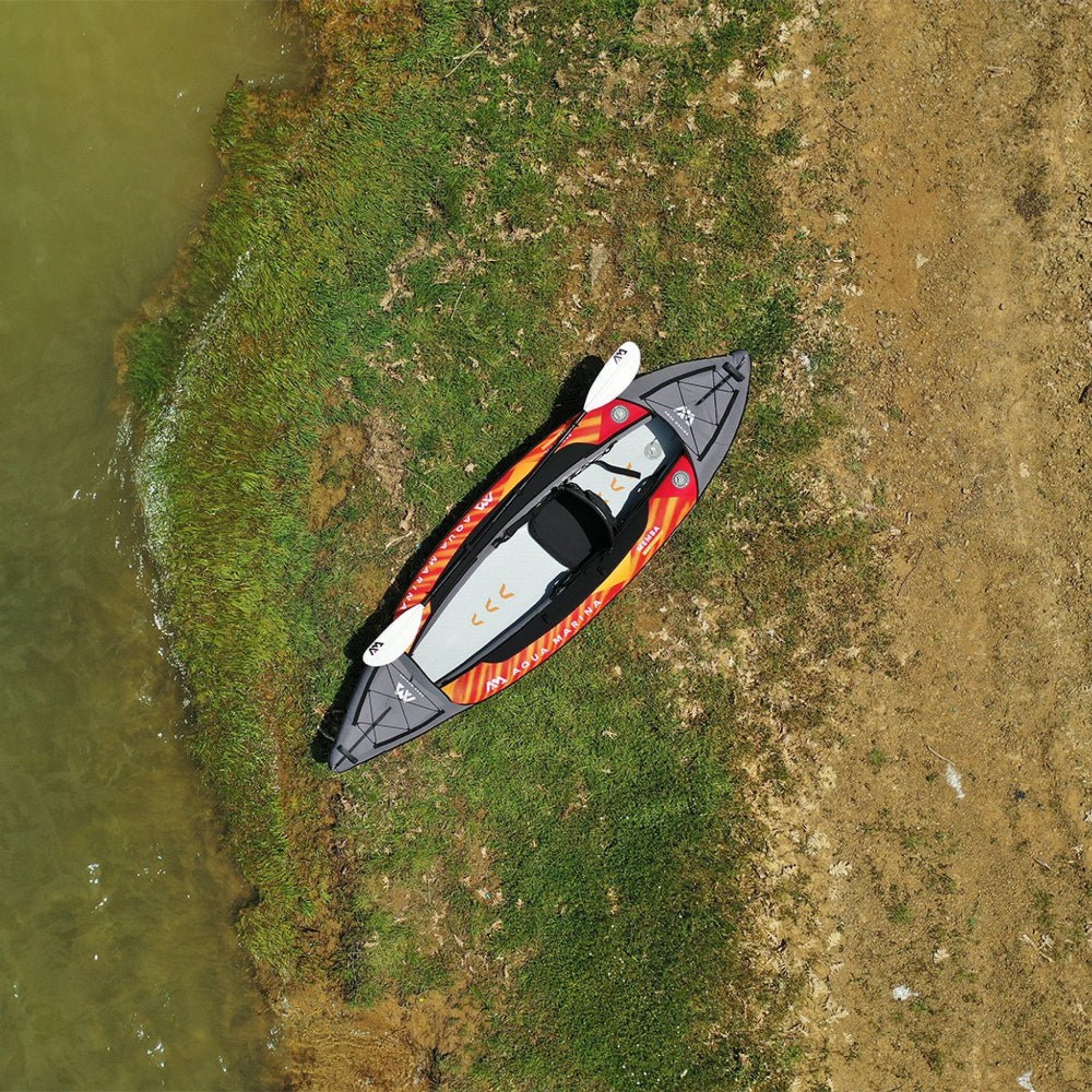 Aqua Marina Memba 330 1-Person Ultra Stiff Touring Kayak With Double Wall Fabric Floor, 10FT (SAK56789)