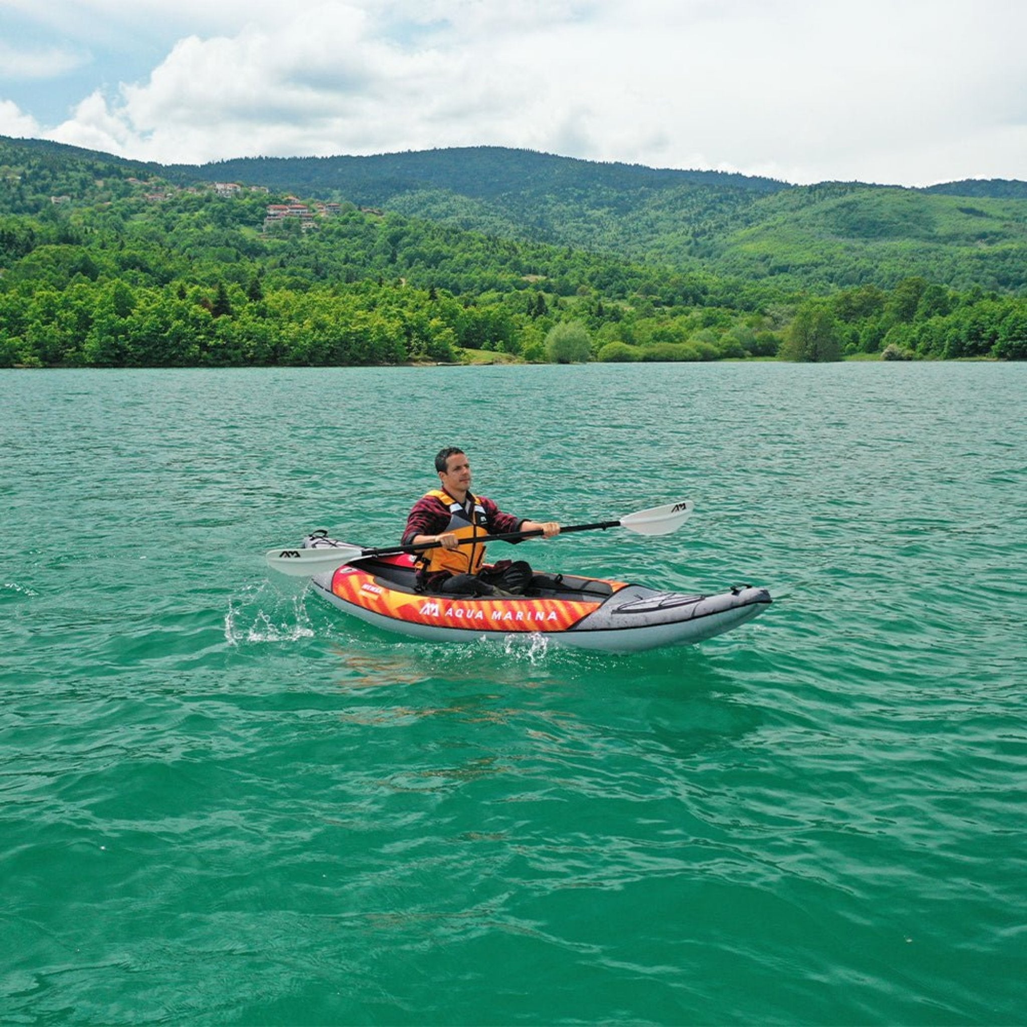 Aqua Marina Memba 330 1-Person Ultra Stiff Touring Kayak With Double Wall Fabric Floor, 10FT (SAK56789)