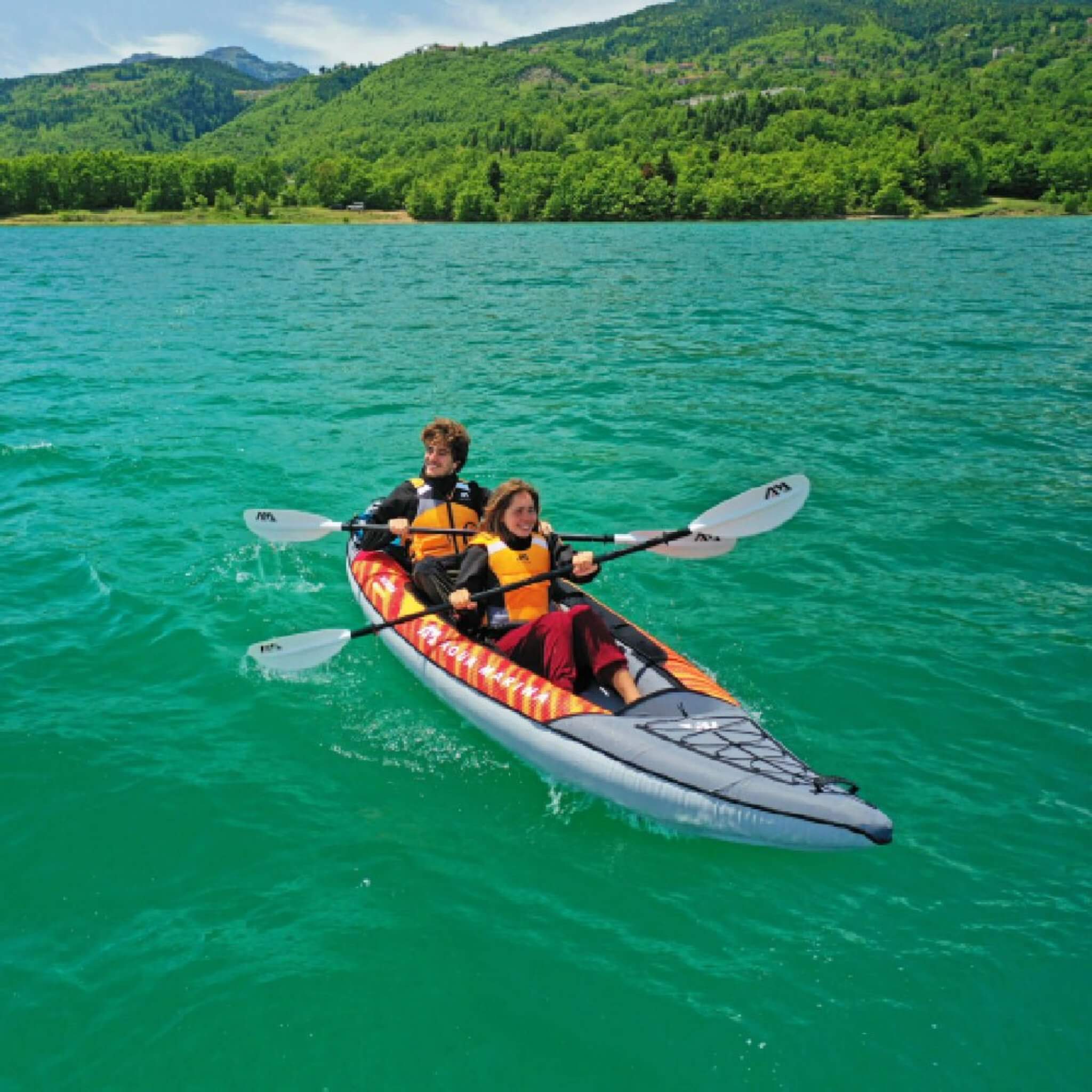 Aqua Marina Memba 390 Premium 2-Person Touring Kayak With DWF Deck And Paddles, 12FT (SAK17282)