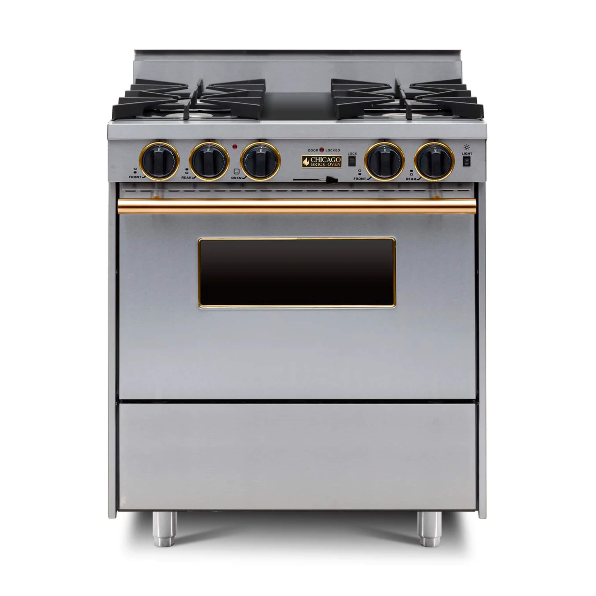 Chicago Brick Oven 30” Dual-Fuel Self-Cleaning Convection Range With Open Burners (SAK43568)