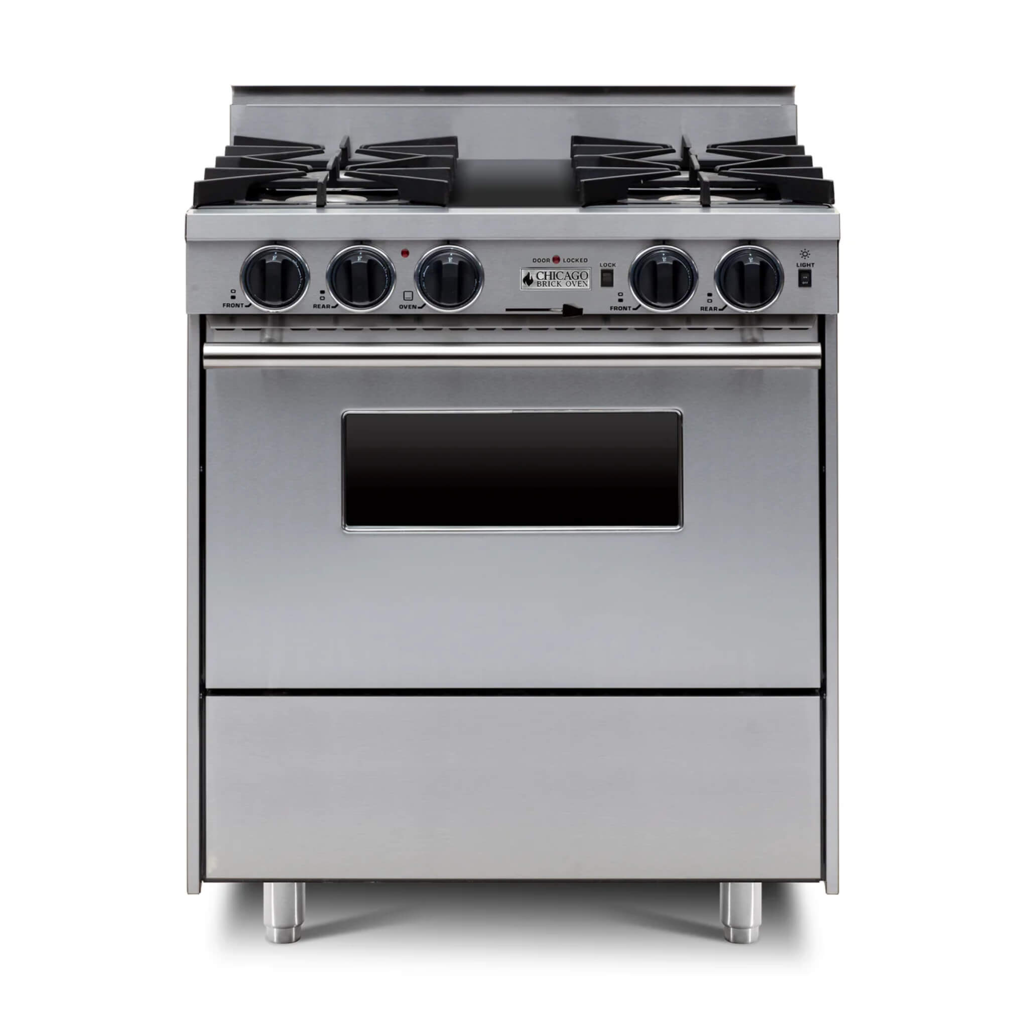 Chicago Brick Oven 30” Dual-Fuel Self-Cleaning Convection Range With Open Burners (SAK43568)