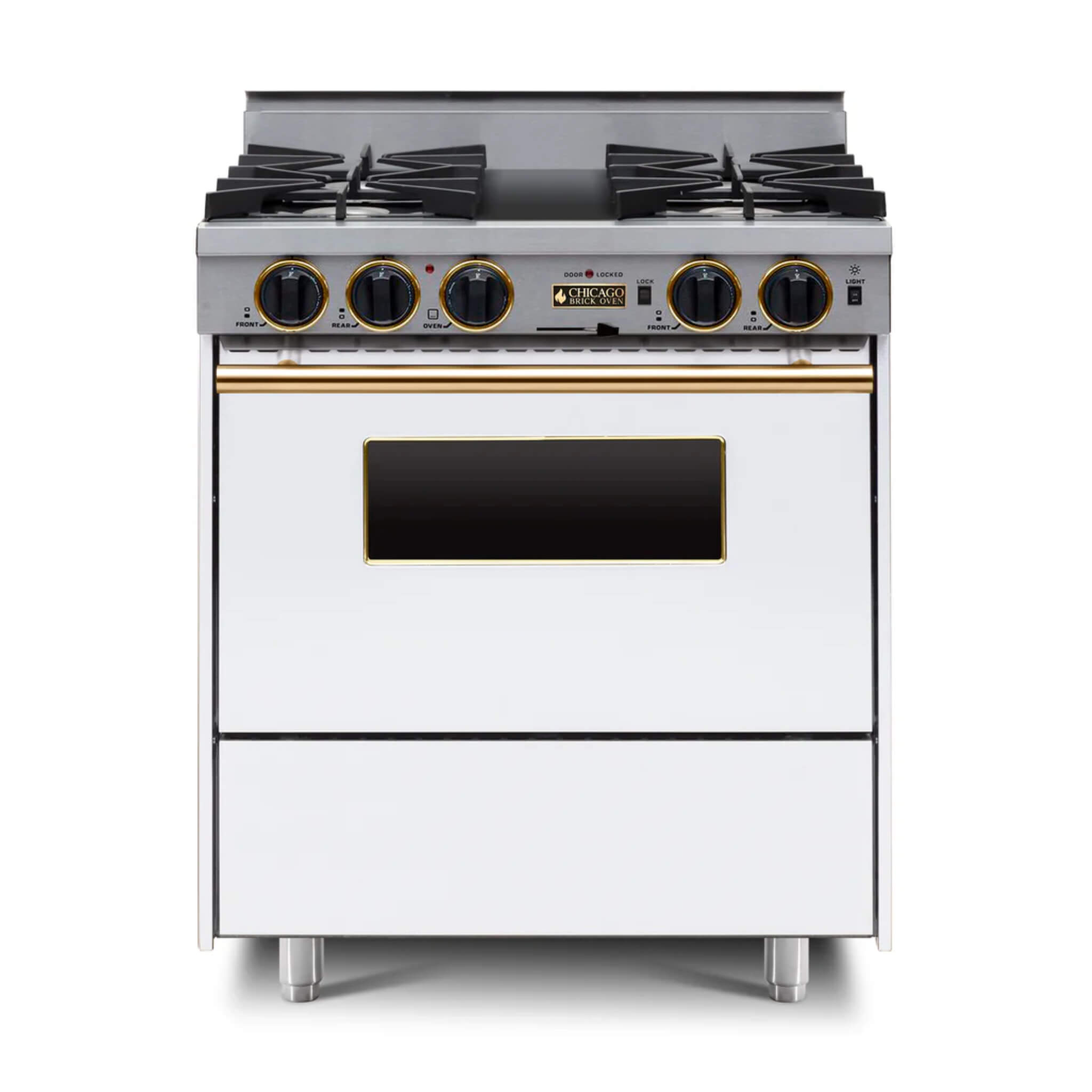 Chicago Brick Oven 30” Dual-Fuel Self-Cleaning Convection Range With Open Burners (SAK43568)