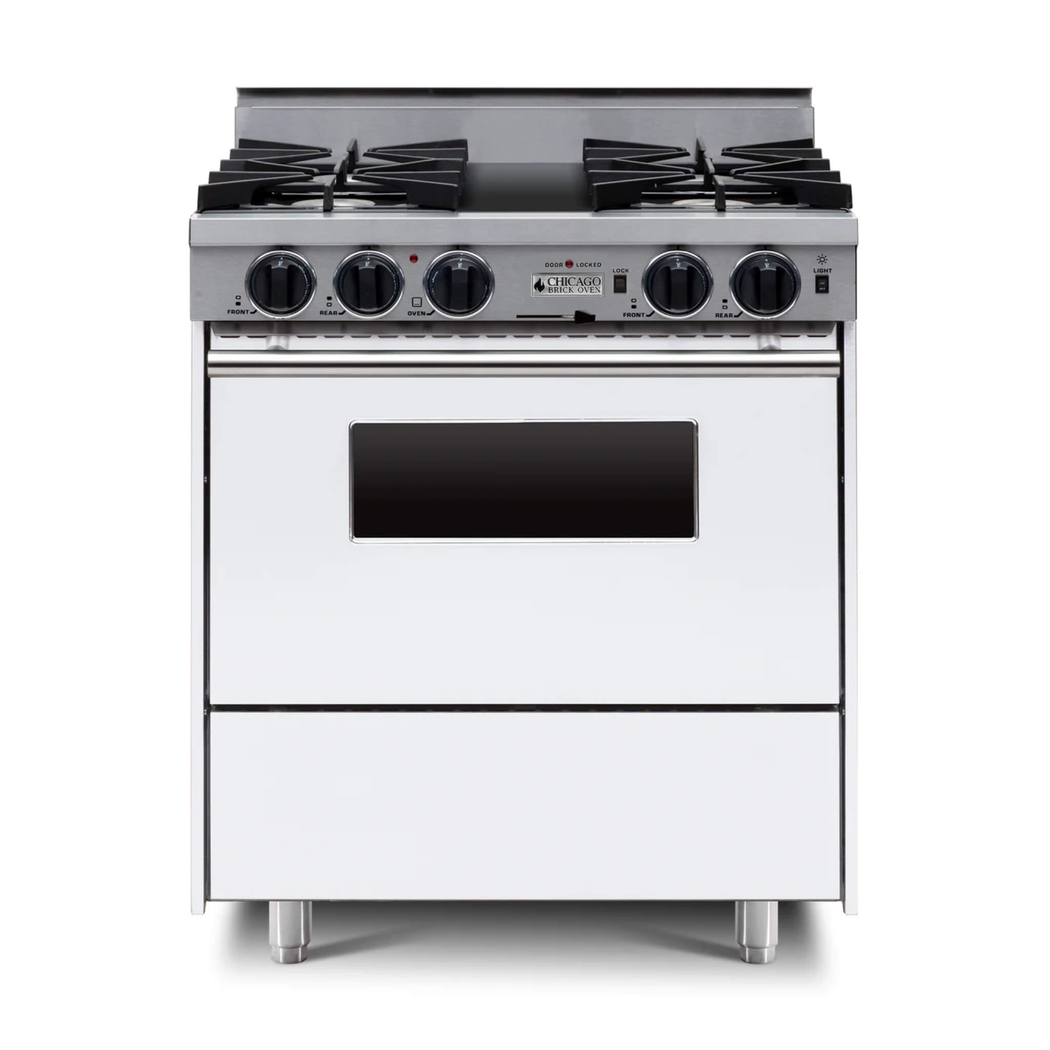 Chicago Brick Oven 30” Dual-Fuel Self-Cleaning Convection Range With Open Burners (SAK43568)