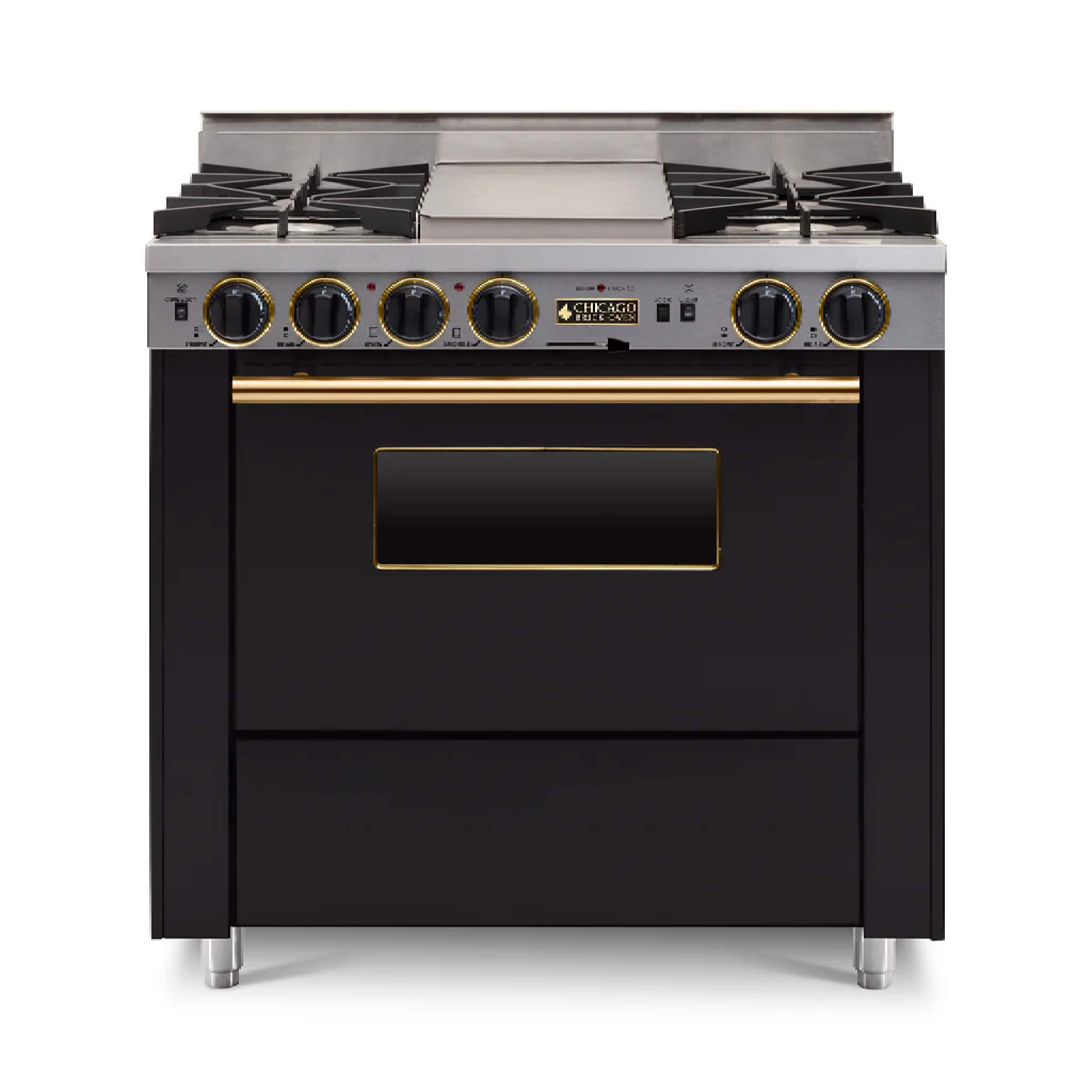 Chicago Brick Oven 36” Dual-Fuel Self-Cleaning Convection Range With Open Burners (SAK87235)