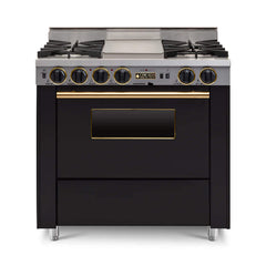 Chicago Brick Oven 36” Dual-Fuel Self-Cleaning Convection Range With Open Burners (SAK87235)