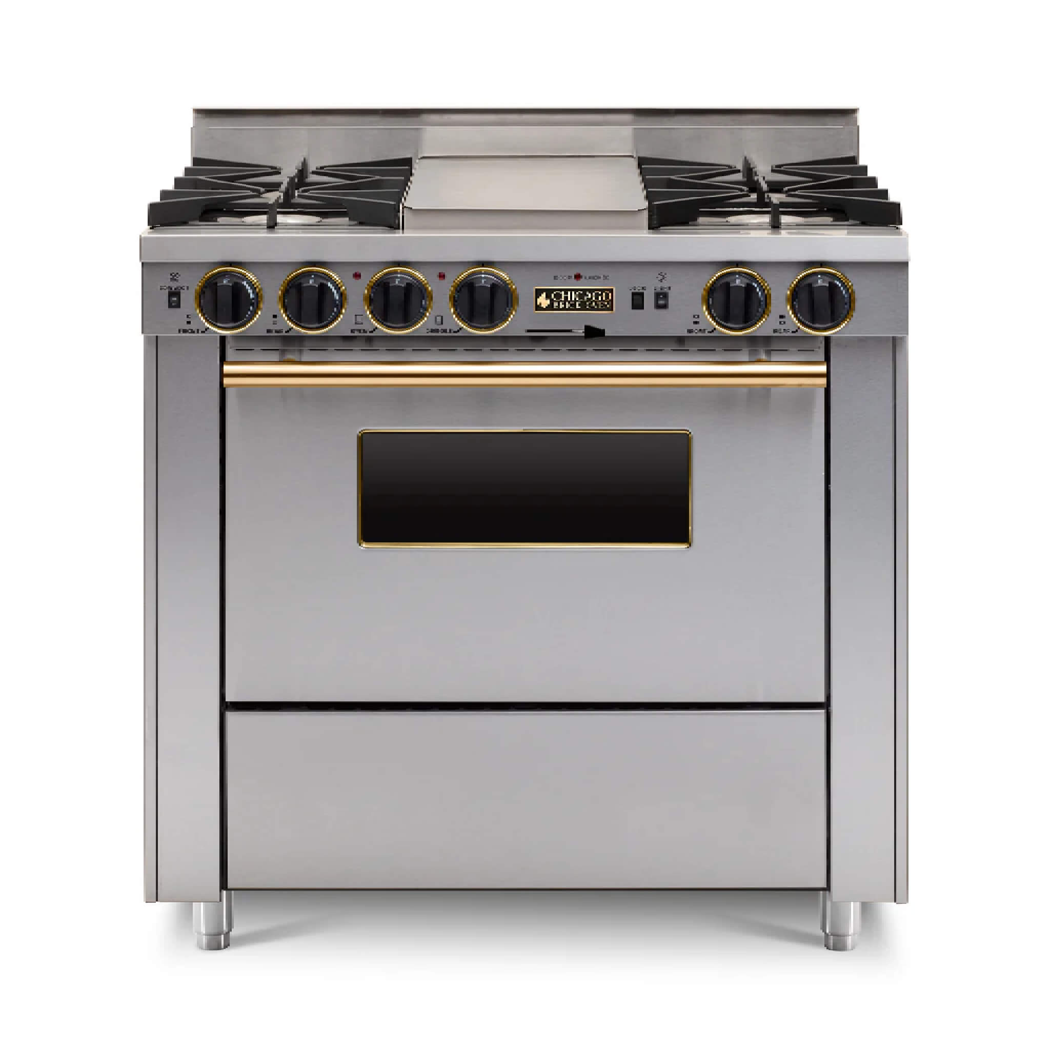 Chicago Brick Oven 36” Dual-Fuel Self-Cleaning Convection Range With Open Burners (SAK87235)