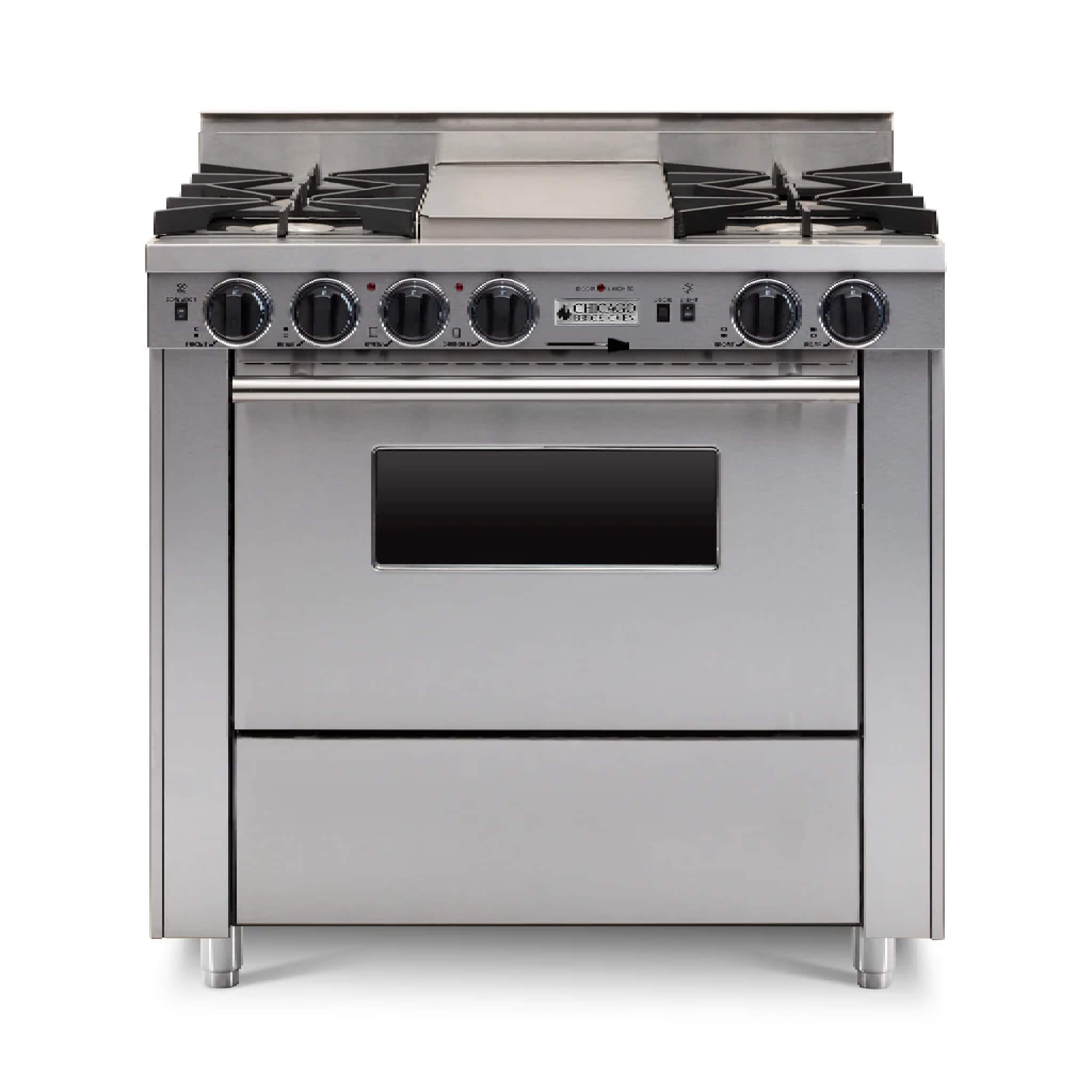 Chicago Brick Oven 36” Dual-Fuel Self-Cleaning Convection Range With Open Burners (SAK87235)