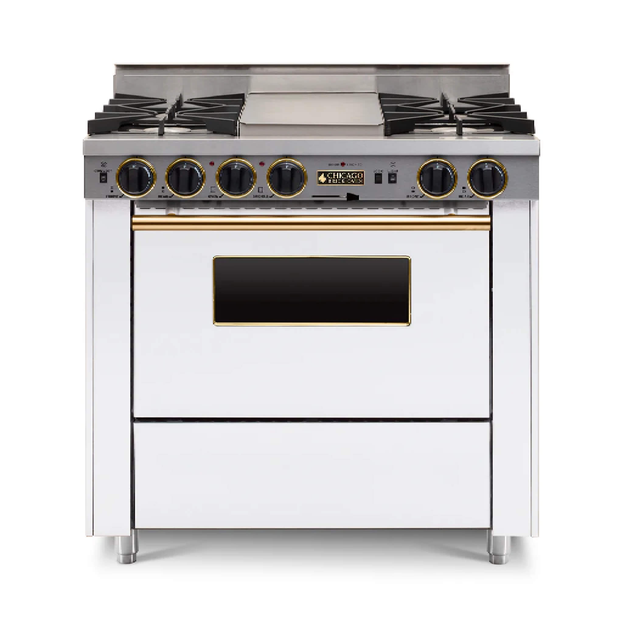 Chicago Brick Oven 36” Dual-Fuel Self-Cleaning Convection Range With Open Burners (SAK87235)