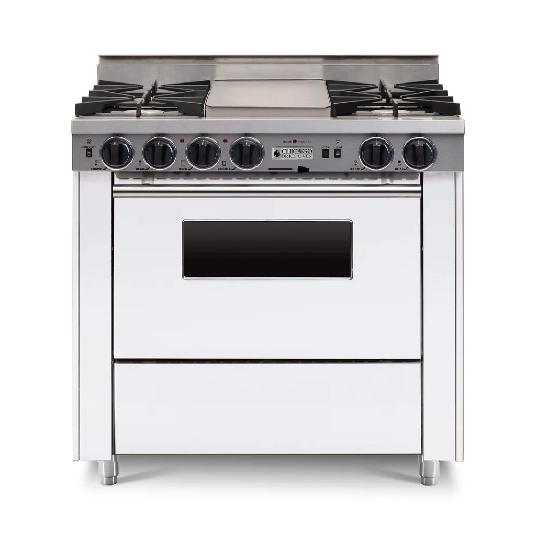 Chicago Brick Oven 36” Dual-Fuel Self-Cleaning Convection Range With Open Burners (SAK87235)