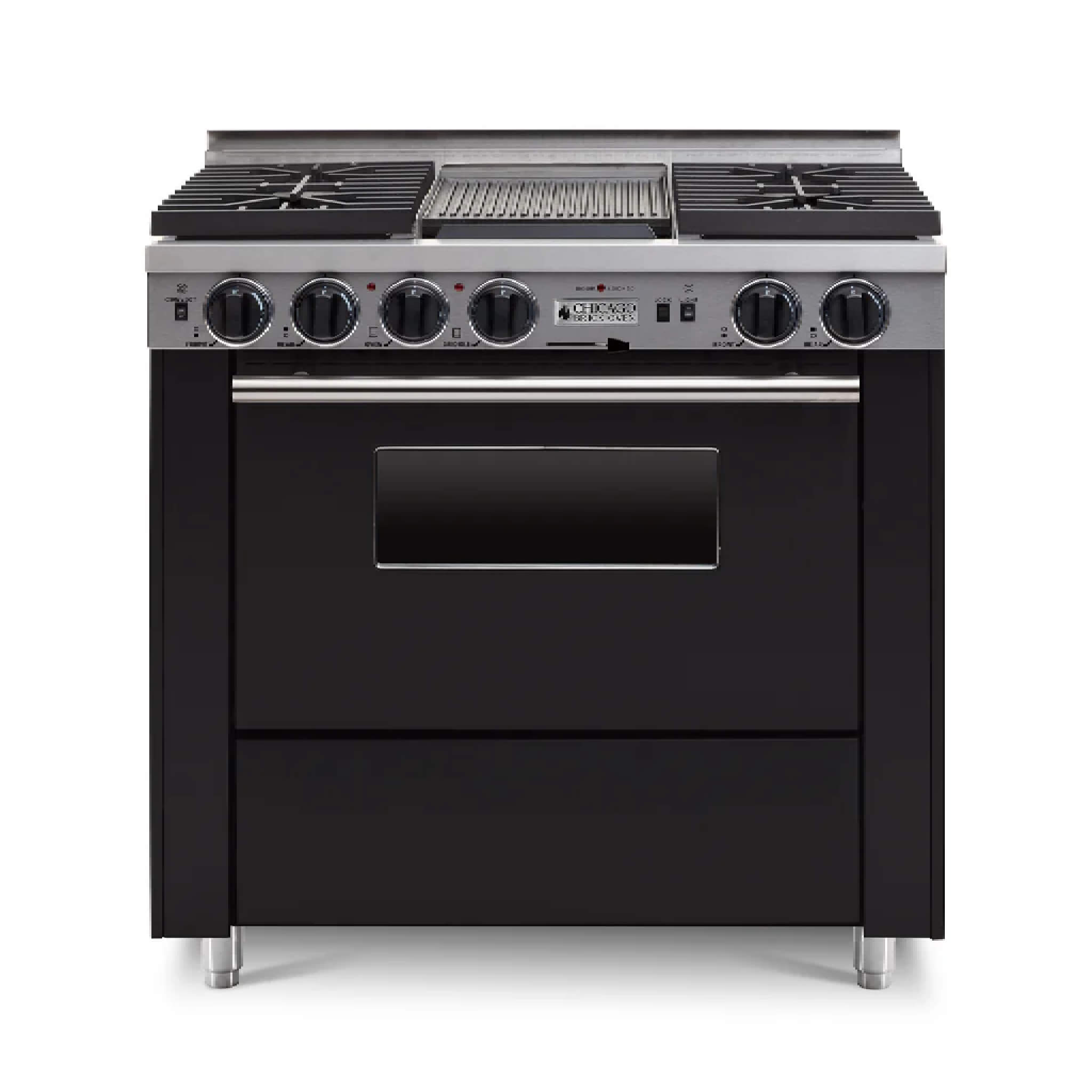 Chicago Brick Oven 36” Dual-Fuel Self-Cleaning Convection Range With Sealed Burners (SAK40567)