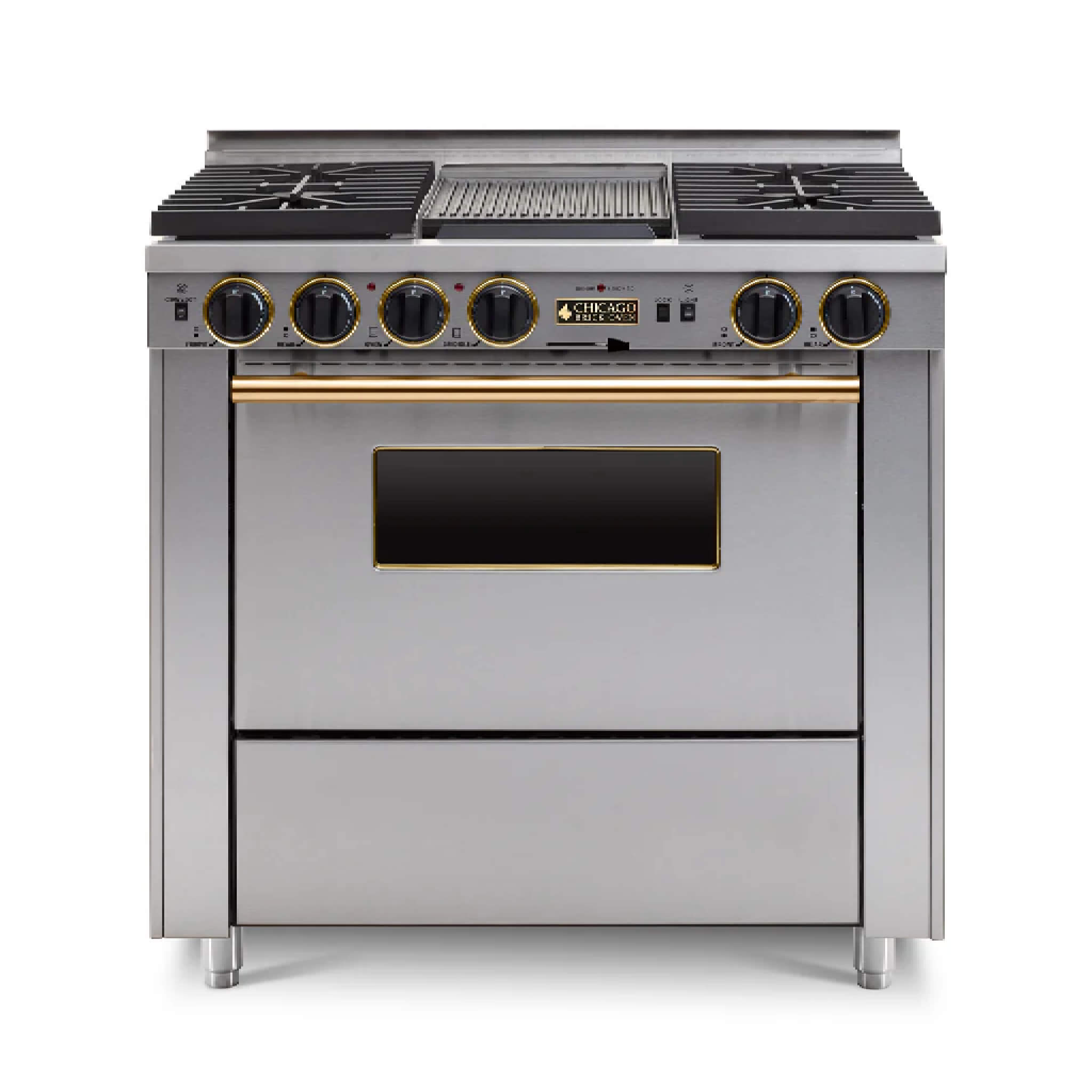 Chicago Brick Oven 36” Dual-Fuel Self-Cleaning Convection Range With Sealed Burners (SAK40567)