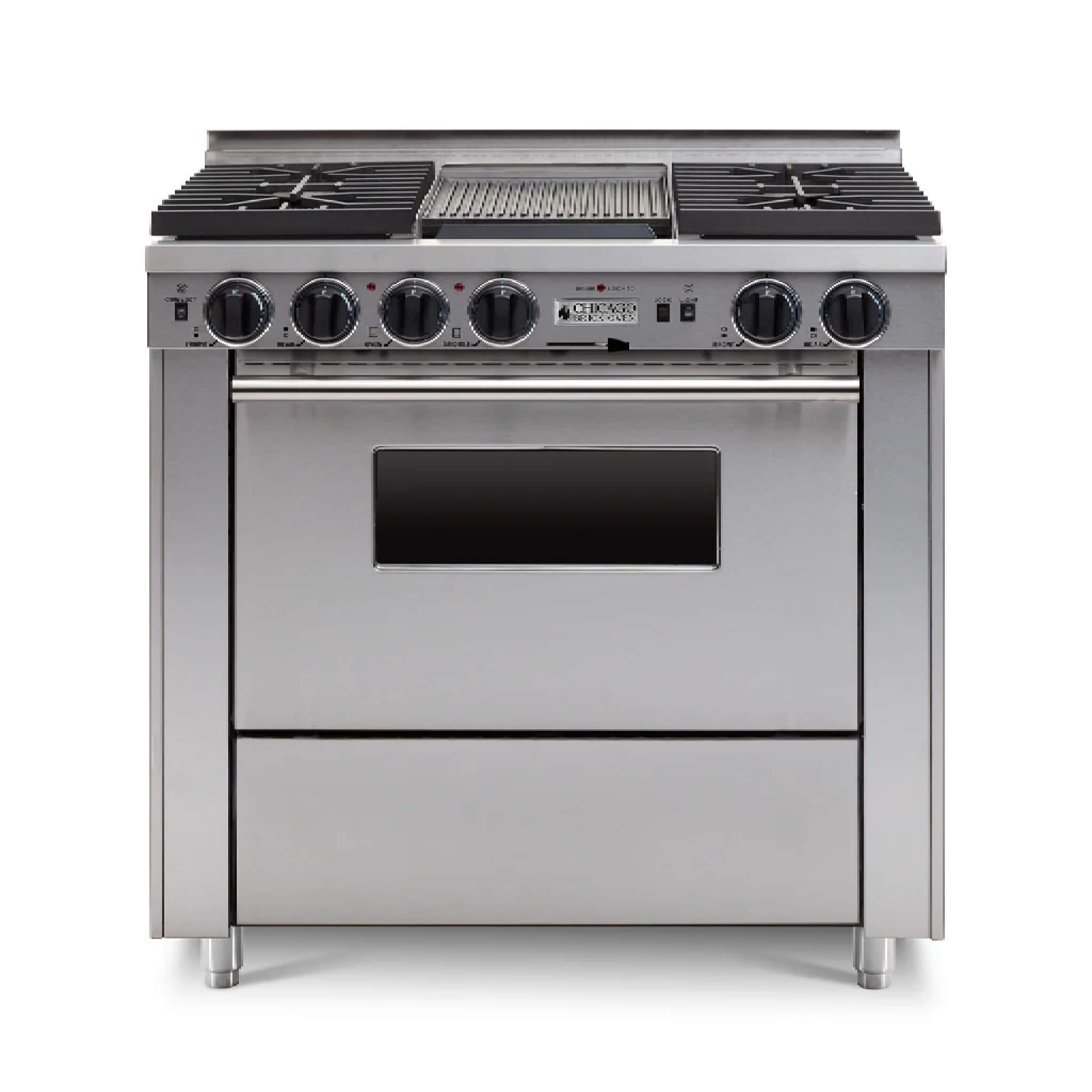 Chicago Brick Oven 36” Dual-Fuel Self-Cleaning Convection Range With Sealed Burners (SAK40567)
