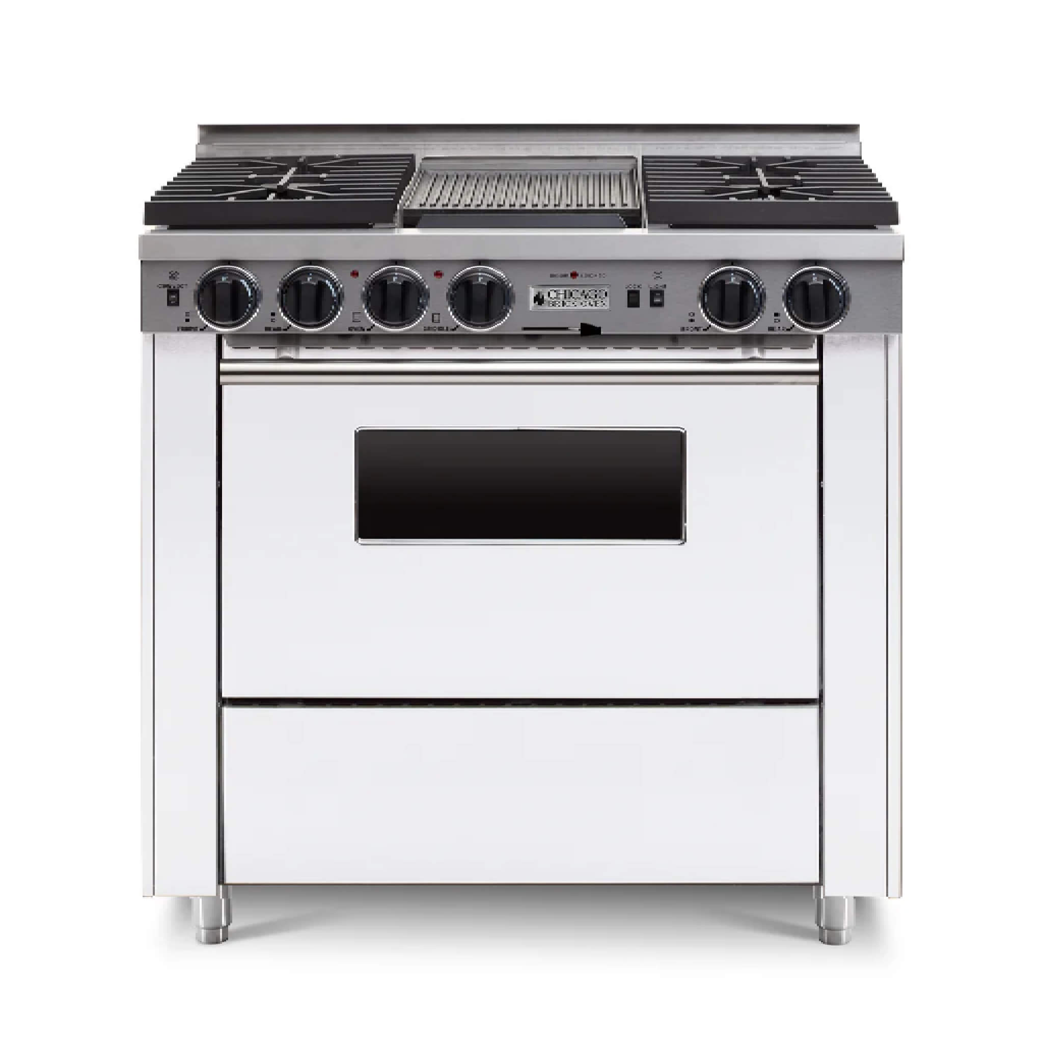 Chicago Brick Oven 36” Dual-Fuel Self-Cleaning Convection Range With Sealed Burners (SAK40567)