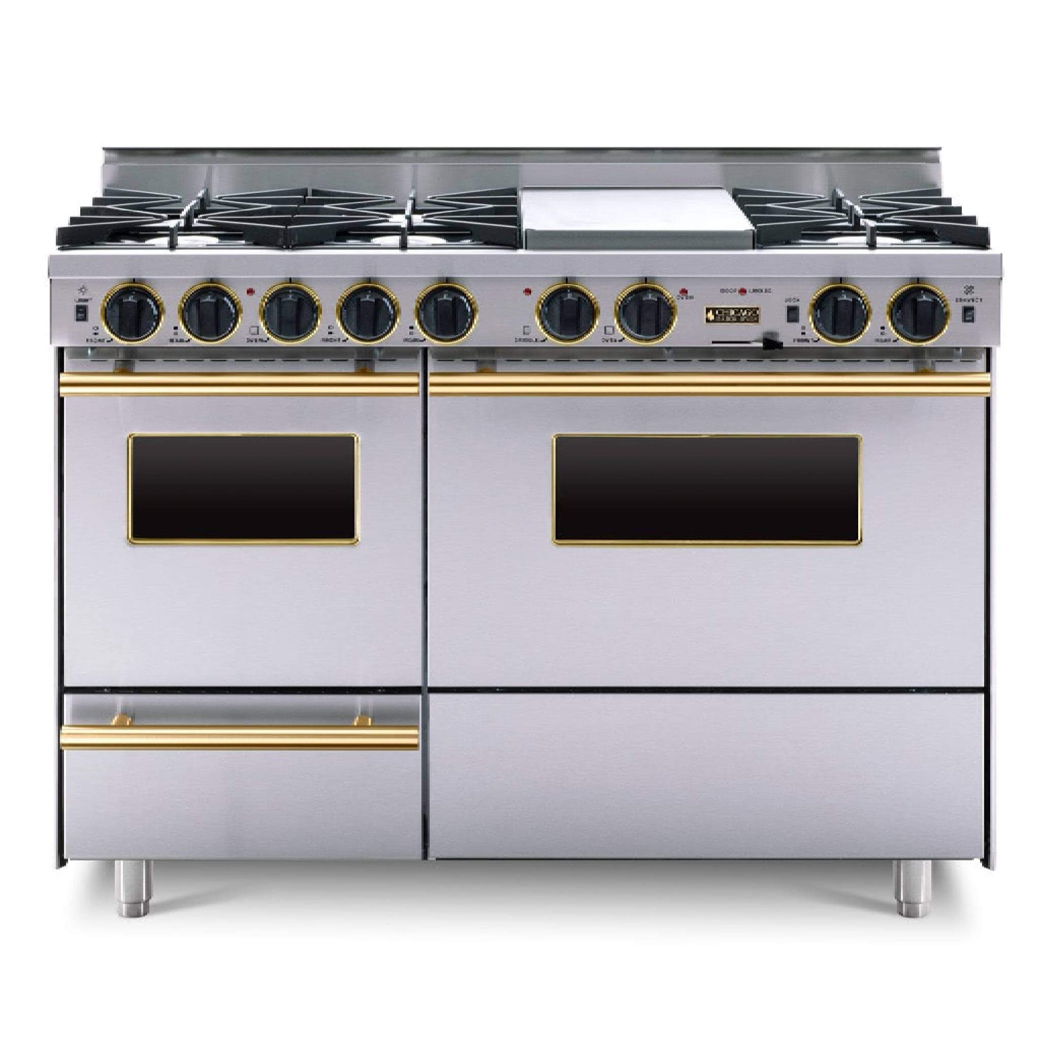 Chicago Brick Oven 48" Dual Fuel Self-Cleaning Convection Range With Open Burners (SAK23178)