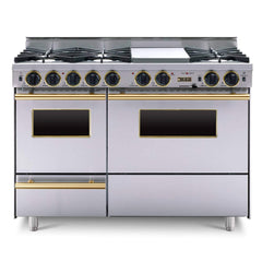 Chicago Brick Oven 48" Dual Fuel Self-Cleaning Convection Range With Open Burners (SAK23178)