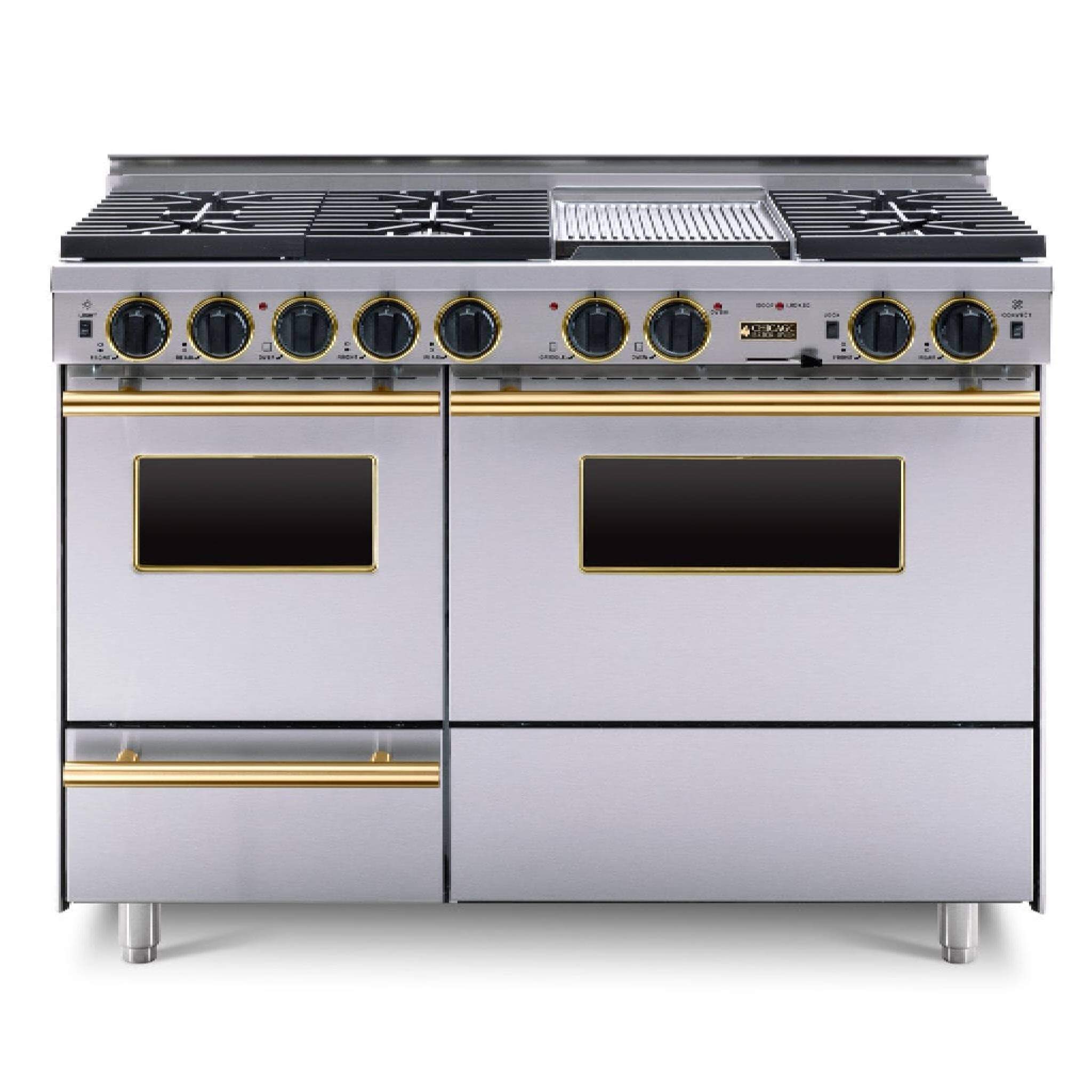 Chicago Brick Oven 48" Dual Fuel Self-Cleaning Convection Range With Sealed Burners (SAK68543)