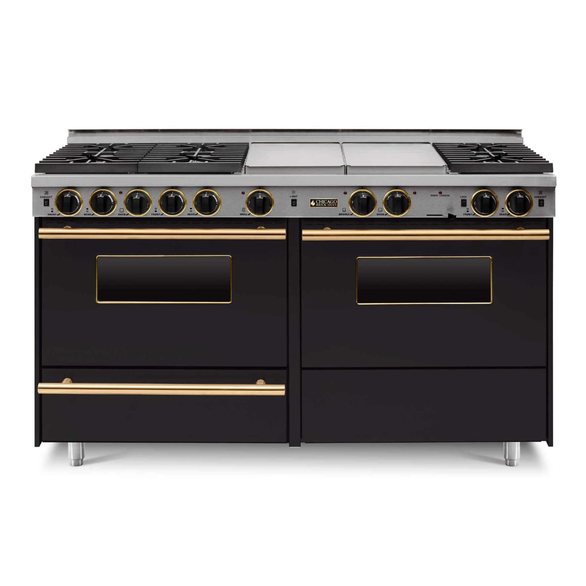 Chicago Brick Oven 60" Dual Fuel Self-Cleaning Convection Range With Sealed Burners (SAK47901)