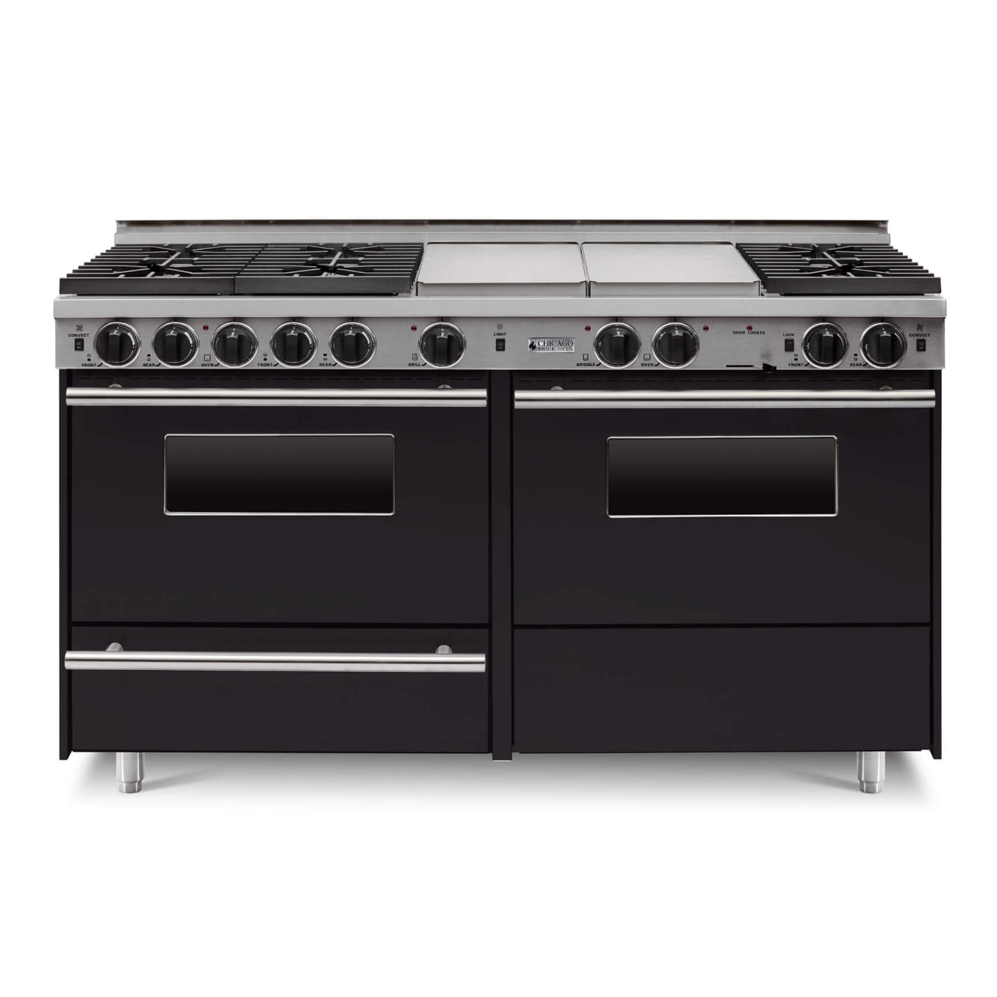 Chicago Brick Oven 60" Dual Fuel Self-Cleaning Convection Range With Sealed Burners (SAK47901)