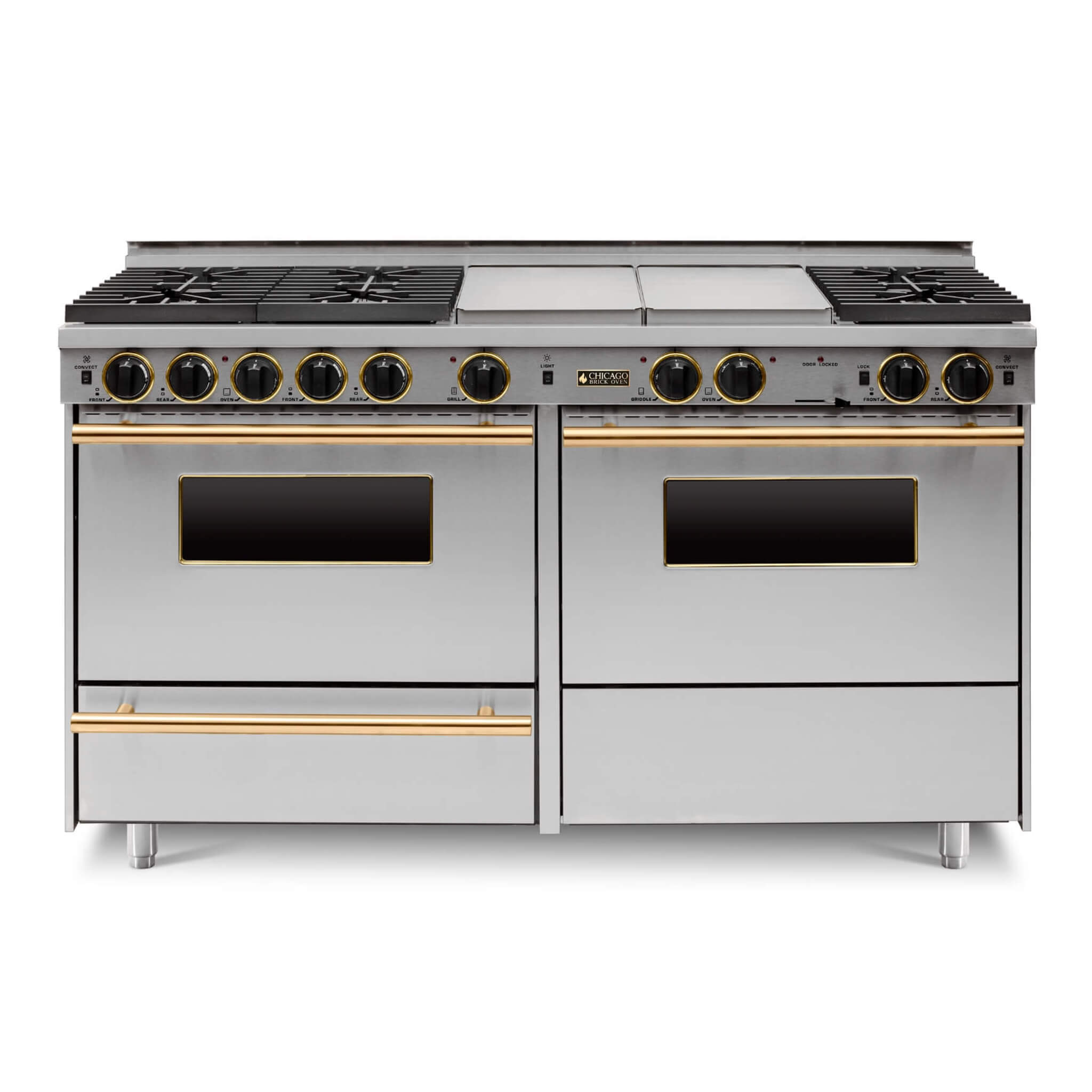 Chicago Brick Oven 60" Dual Fuel Self-Cleaning Convection Range With Sealed Burners (SAK47901)