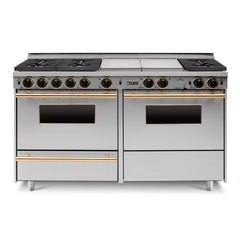 Chicago Brick Oven 60" Dual Fuel Self-Cleaning Convection Range With Sealed Burners (SAK47901)