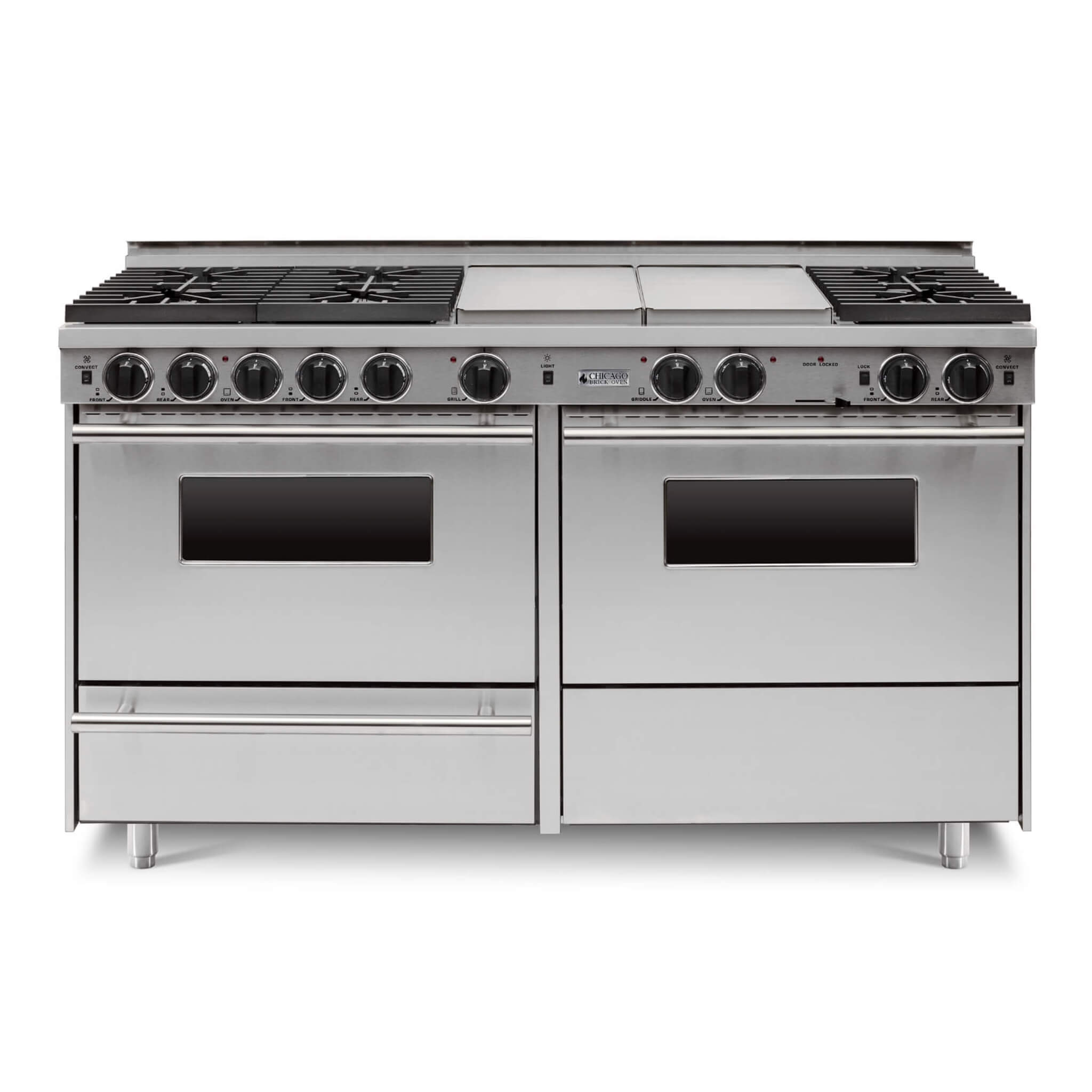 Chicago Brick Oven 60" Dual Fuel Self-Cleaning Convection Range With Sealed Burners (SAK47901)