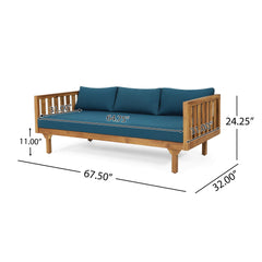 Claremont 3-Seater Acacia Wood Daybed Sofa With Water-Resistant Cushions (SAK65773)