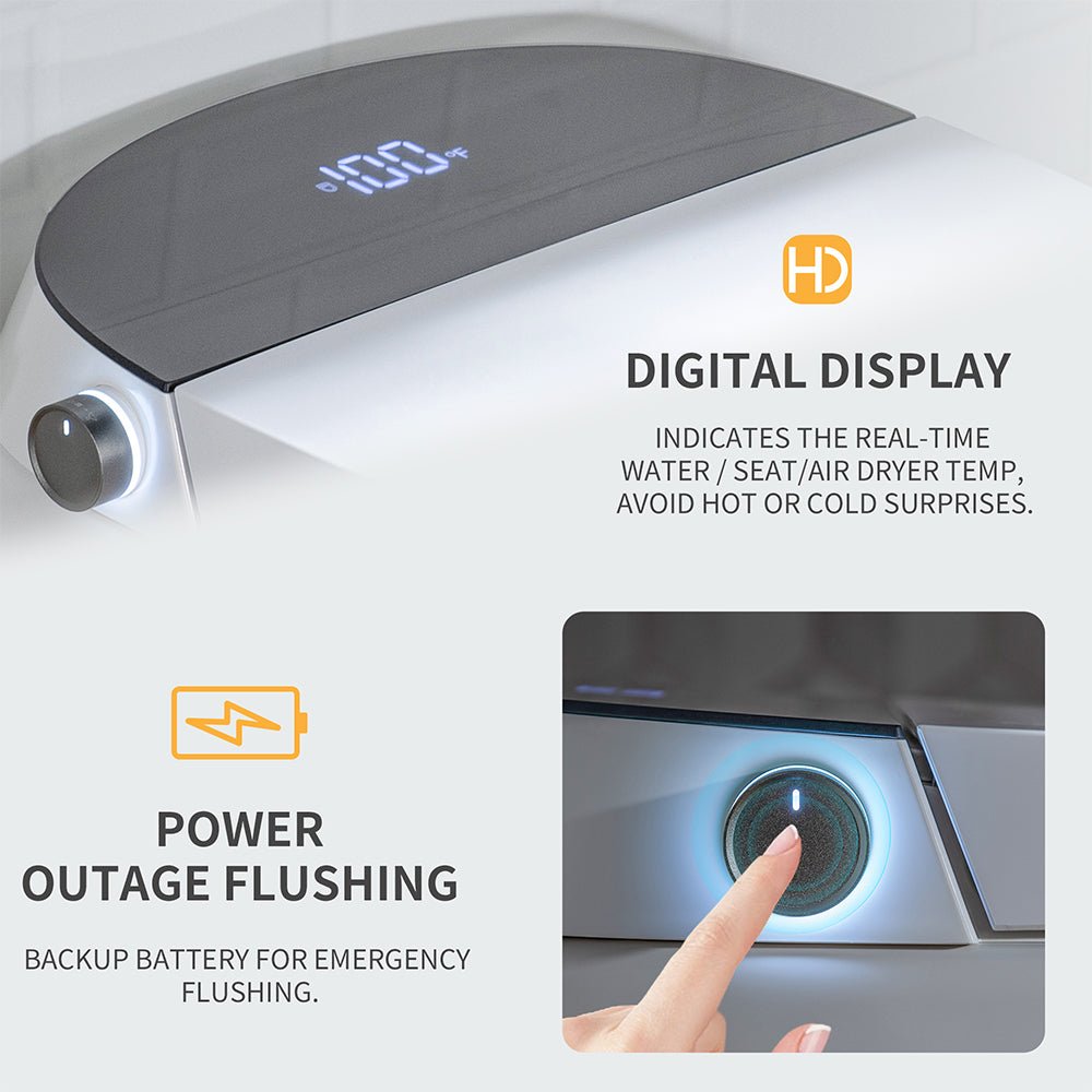 CNS Premium Smart Tankless Bidet Toilet W/ Auto Open & Close Lid (95371482)