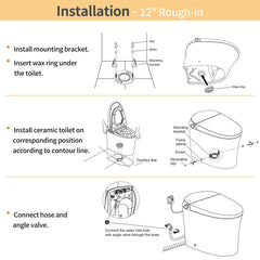 CNS Premium Smart Tankless Bidet Toilet W/ Auto Open & Close Lid (95371482)