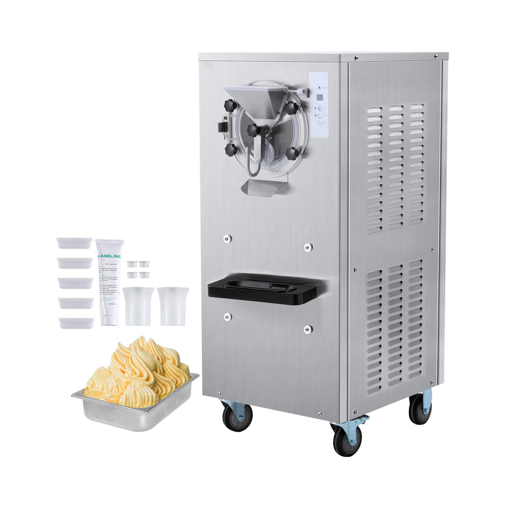 Commercial Single-Flavor Hard Serve Stainless Steel Ice Cream Machine, 20-25L/H (SAK20782)