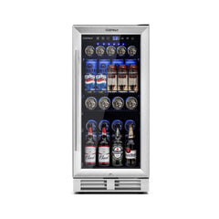 Costway 15'' Tall Built-In Freestanding Beverage Cooler Refrigerator, 100 Cans (SAK77654)