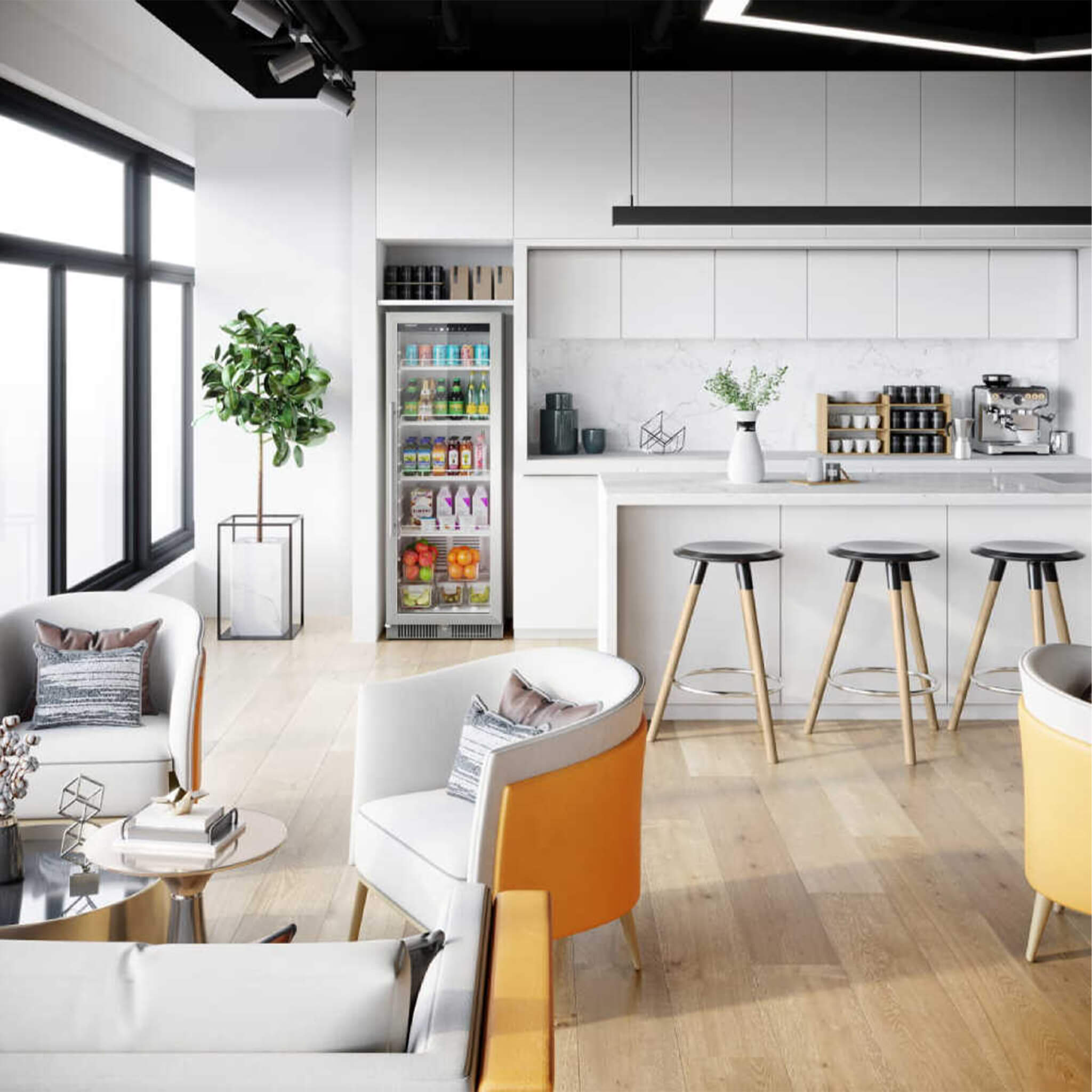 Edgestar 10.1 Cubic Feet Commercial Beverage Merchandiser With Temperature Alarm and Reversible Door, 22" (SAK45983)