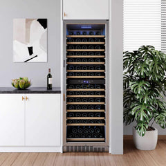 Edgestar 141 Bottle Capacity Freestanding Dual Zone Wine Cooler With Interior Lighting, 24" (SAK49245)
