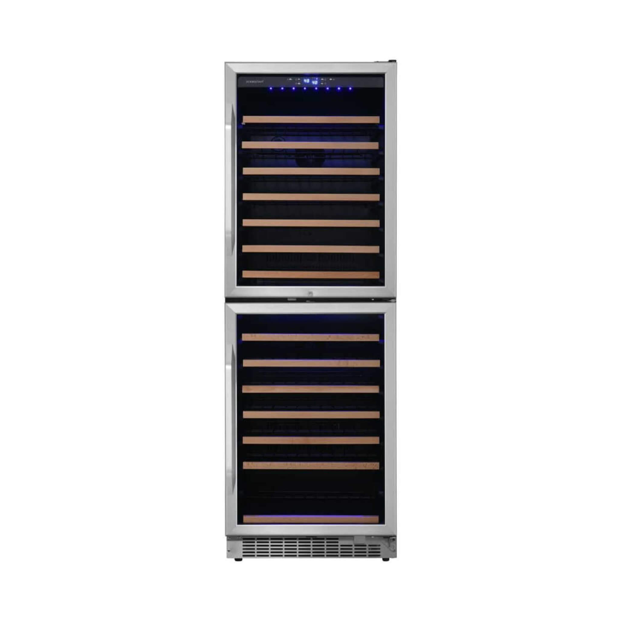 Edgestar 142 Bottle Built-In Dual Zone Double Door Wine Cooler With Door Lock, 24" (SAK30742)