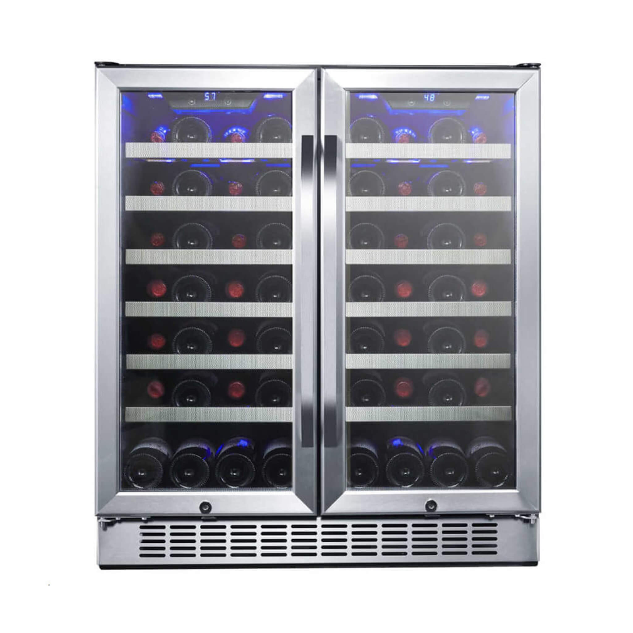 Edgestar 30" Wide 56 Bottle Capacity Built-In French Door Wine Cooler With Door Locks (SAK56381)