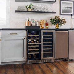 Edgestar 30" Wide 56 Bottle Capacity Built-In French Door Wine Cooler With Door Locks (SAK56381)