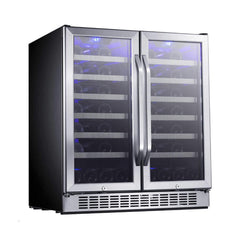 Edgestar 30" Wide 56 Bottle Capacity Built-In French Door Wine Cooler With Door Locks (SAK56381)