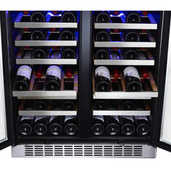 Edgestar 30" Wide 56 Bottle Capacity Built-In French Door Wine Cooler With Door Locks (SAK56381)
