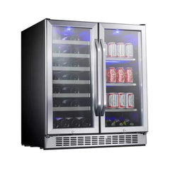 Edgestar 30" Wide 28 Bottle Built In Dual Zone Beverage Center With 86 Can Capacity (SAK35972)