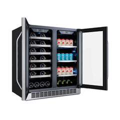 Edgestar 30" Wide 28 Bottle Built In Dual Zone Beverage Center With 86 Can Capacity (SAK35972)
