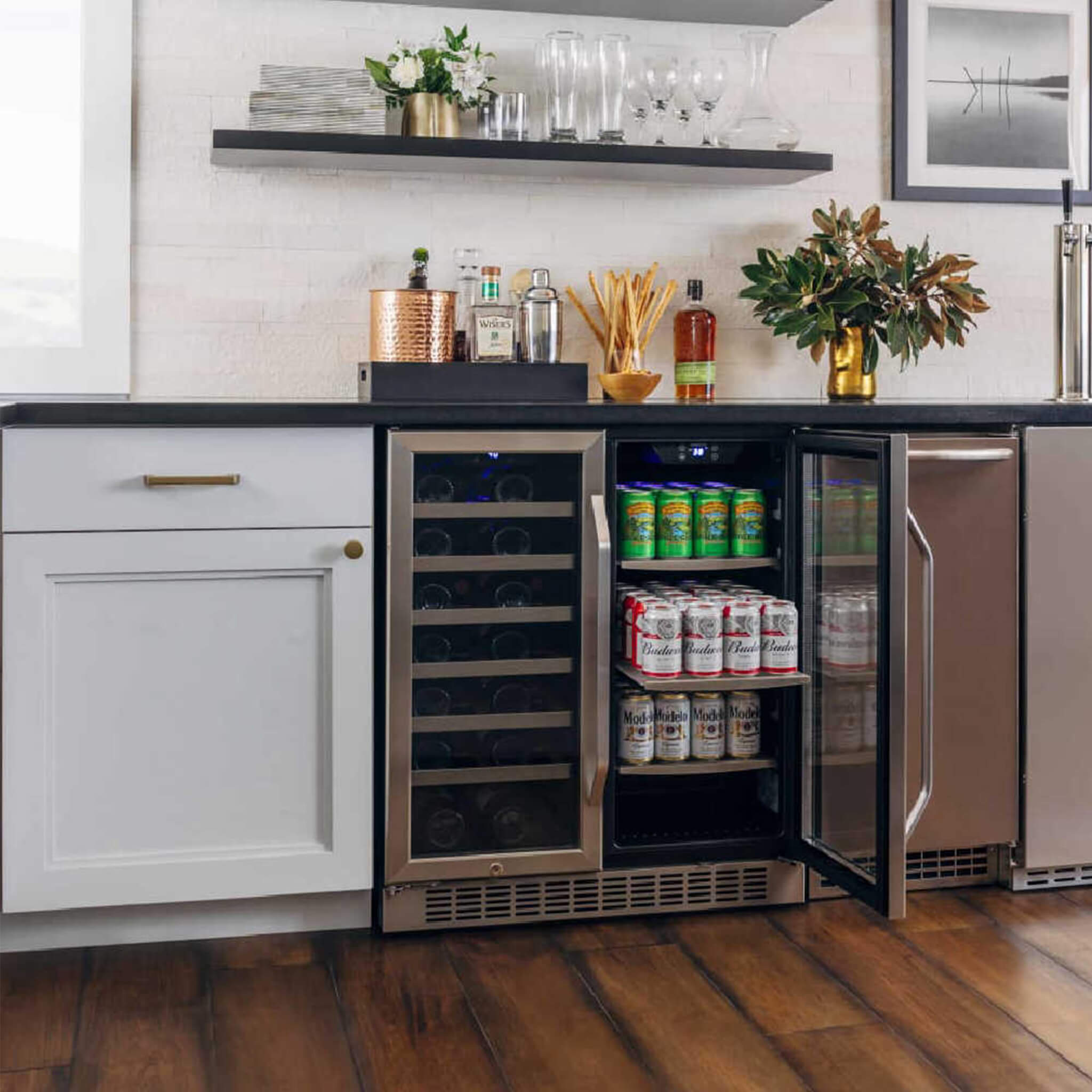 Edgestar 30" Wide 28 Bottle Built In Dual Zone Beverage Center With 86 Can Capacity (SAK35972)