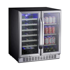 Edgestar 30" Wide 28 Bottle Built In Dual Zone Beverage Center With 86 Can Capacity (SAK35972)