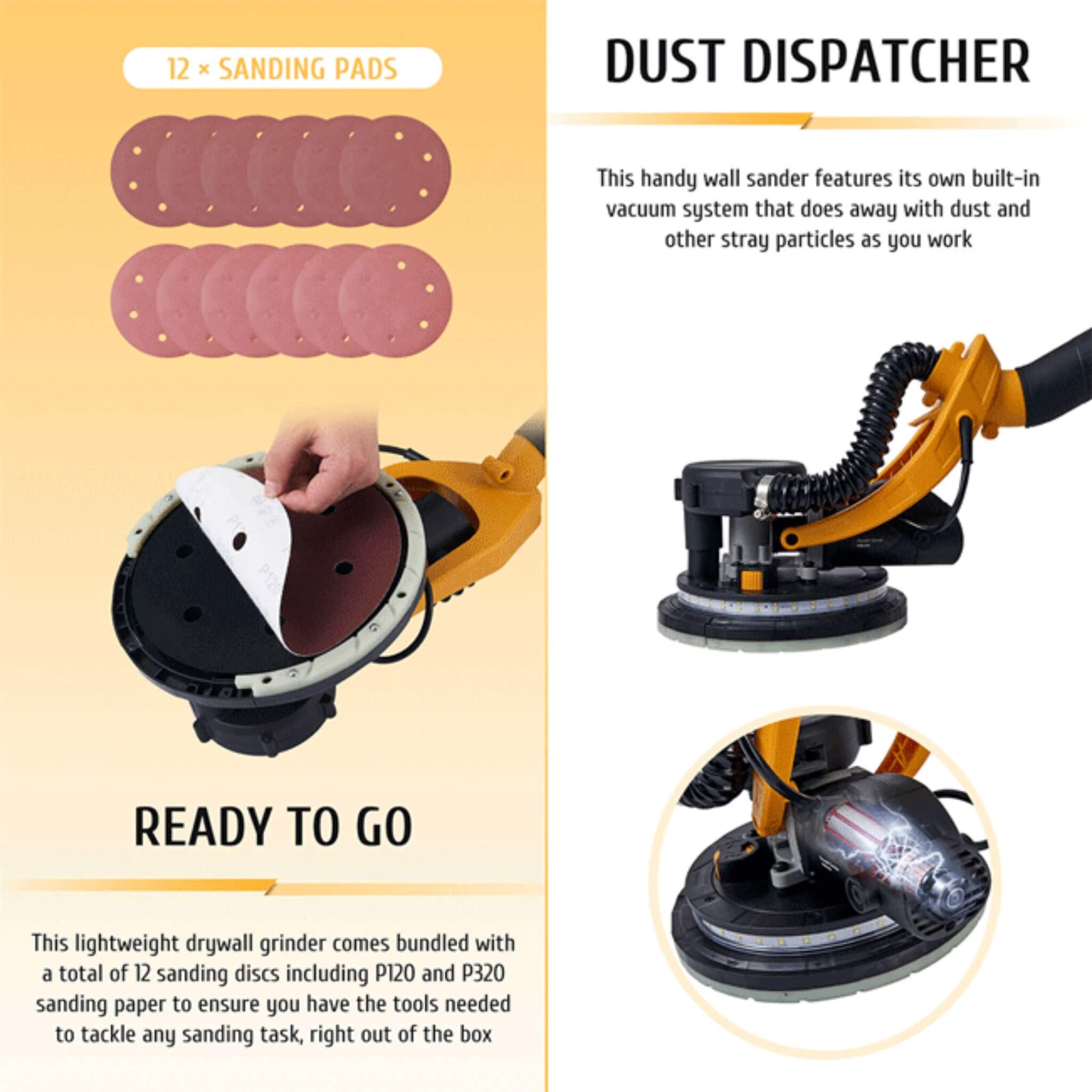 Preenex Electric Powered Drywall Sanding Machine W/ Dust Collection, 800W (SAK94763)